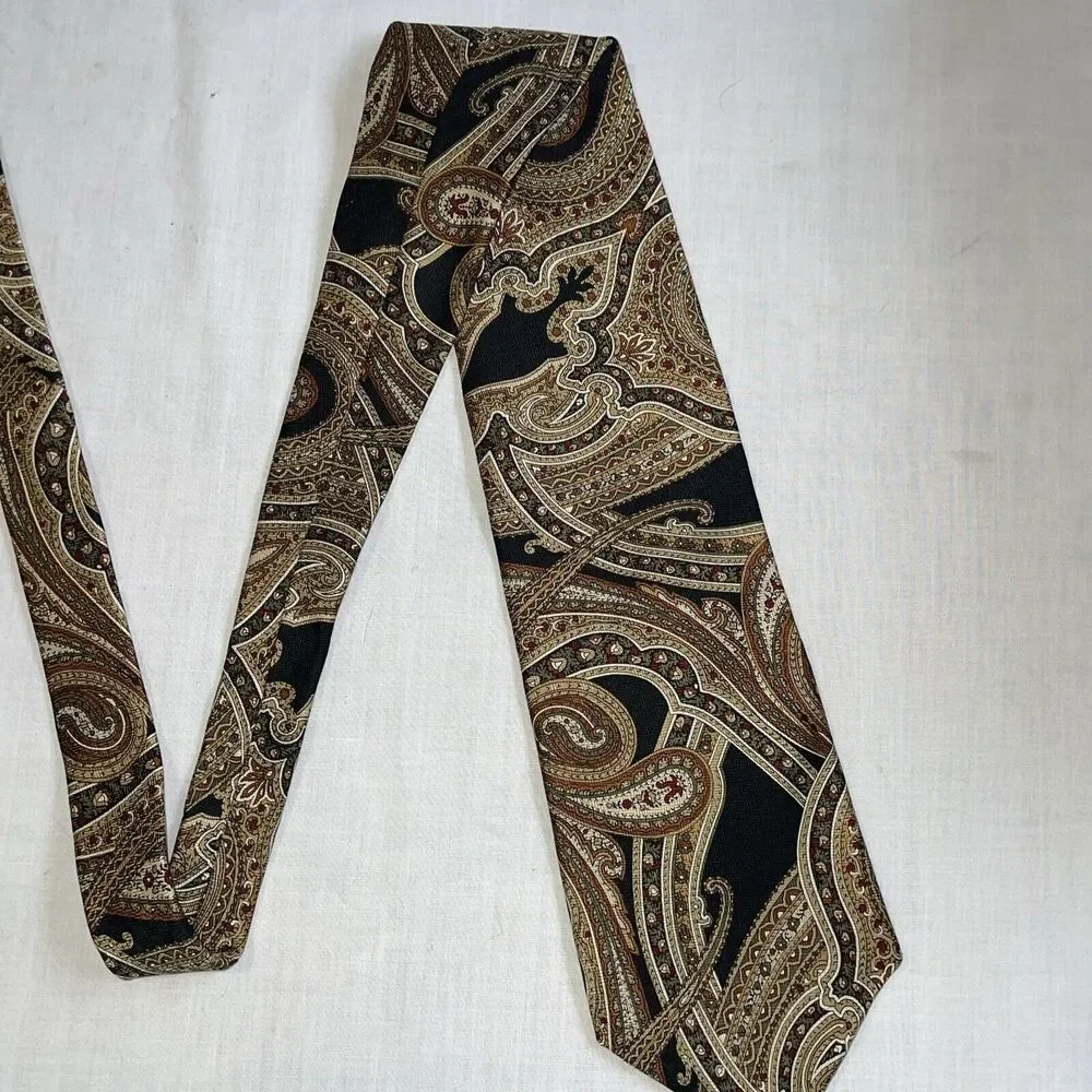 Pierre Balmain Men’s Dress Tie Size 56” Gold Paisley Business Formal City